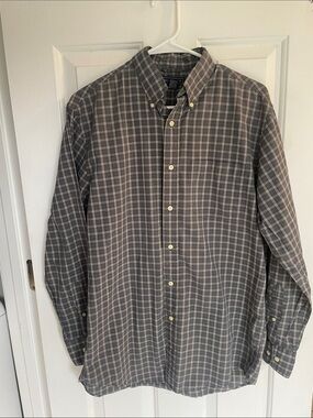 Saddlebred Gray Plaid Button-Down Shirt